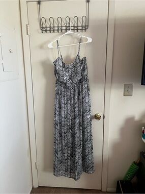 Love Reign by As U Wish Spaghetti Strap Maxi Dress in Black & White Chevron